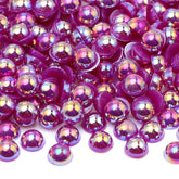 Dark Purple AB Resin Flat Back Pearls Multi Sizes WholesaleRhinestone